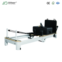 Reformer de Pilates en aluminium de qualité supérieure, pliable et compactable, pour l'entraînement de base