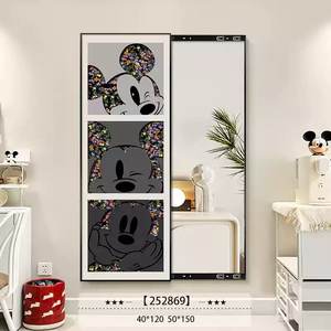 Mickey espejo pintura bloques de construcción espejo de tocador de dibujos animados simple moderno deslizamiento Entrada de cuerpo completo - Product Image 6