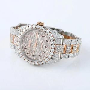 Vvs Moissanite Diamond Iced Out Handmade studded Best Quality Buss Down Mechanical Wrist Stainless Steel <b>Watch</b> fine jewelry - Product Image 3