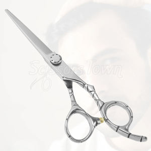 Tijeras de barbero de acero inoxidable Premium con logotipo personalizado disponible para salones y barberías - Product Image 2