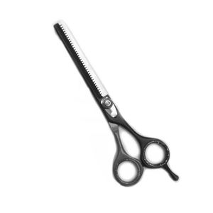 Ciseaux à effiler de haute qualité 6 pouces, ciseaux de barbier en acier métallique, ciseaux à effiler pour salon de beauté avec vis réglable et repose-doigts - Product Image 1