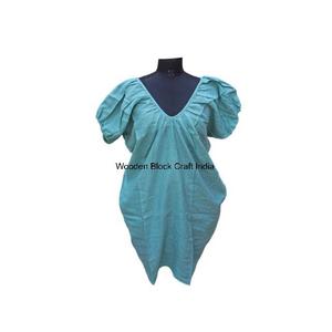 ชุดเดรสลำลองคอวี แขนสั้น งานฝีมืออินเดีย ผ้าฝ้าย ชุดเดรสยาวสำหรับผู้หญิง สวยงาม เหมาะสำหรับใส่ไปเที่ยวทะเล - Product Image 3