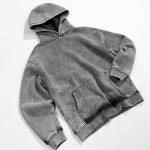 Nouvel arrivage de pantalons à capuche en molleton de coton délavé à l'acide pour hommes pantalons de survêtement décontractés unis et lourds pull pour l'hiver - Product Image 3