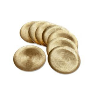 Bandeja de Servicio de Lujo con Diseño Único y Elegante, Fabricada en Metal de Primera Calidad con Textura Martillada y Chapado en Oro de Alta Calidad - Product Image 3
