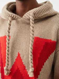 Pull à capuche en coton 100% de haute qualité Pull épais d'hiver à motif personnalisé avec techniques brodées et teinture unie - Product Image 2