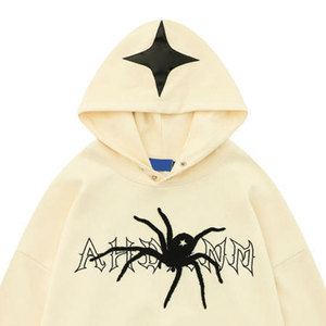 Sudadera con capucha de gran tamaño unisex con cremallera y lavado ácido para hombre - Product Image 3