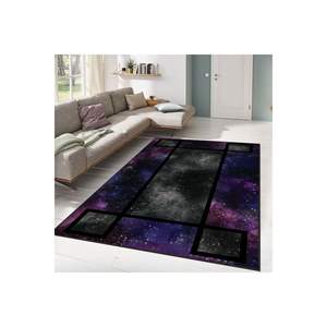 Alfombra con temática de galaxia gris púrpura gruesa hecha a mano de 10mm patrón abstracto Rectangular impreso Digital para sala de estar o dormitorio - Product Image 1