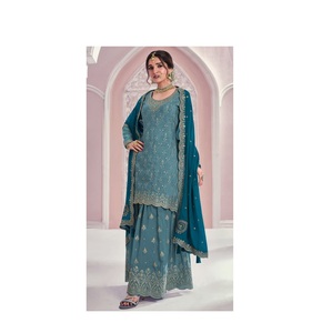 Exportation de qualité Designer Chinon Salwar Kameez Costume avec séquence de travail Utilisation occasion spéciale disponible au meilleur prix - Product Image 1