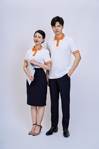 เสื้อเชิ้ตลำลองแขนสั้นของผู้ชายยี่ห้อ FMF OEM จากเวียดนาม | ผ้าคอตตอนถัก TC 60% 40% โพลีเอสเตอร์ | สีขาวส้มทนต่อรอยยับ - Product Image 4