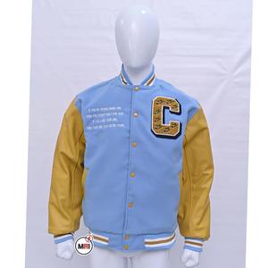 แจ็กเก็ตผ้าฝ้ายวินเทจสำหรับผู้ชายเสื้อแจ็กเก็ตสไตล์มหาวิทยาลัยสำหรับฤดูหนาวงานปักผ้ากำมะหยี่นุ่มทำตามสั่ง - Product Image 1