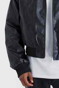 Nouvelle veste en cuir de vachette originale pour hommes, veste en cuir noire élégante et simple avec fermeture éclair personnalisée - Product Image 2