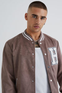 เสื้อแจ็กเก็ตทีมเบสบอลมหาวิทยาลัยสำหรับผู้ชายเสื้อแจ็กเก็ตคู่รักสีดำปักโลโก้ได้ตามต้องการ - Product Image 3