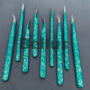 Pinzas para pestañas de acero inoxidable de primera calidad, pestañas moteadas ecológicas para extensiones de volumen de precisión, fabricación sostenible - Product Image 3