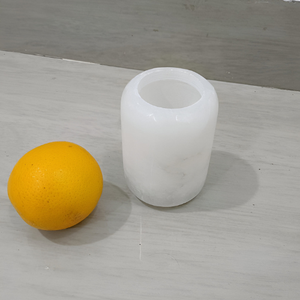 Exclusivo diseño personalizado ónix blanco portavelas fábrica India venta al por mayor venta caliente decoración del hogar para Navidad piedra de bajo precio - Product Image 6