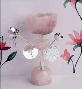 ชามเสิร์ฟอาหารเรซินสำหรับบ้านโรงแรมและร้านอาหารบนโต๊ะอุปกรณ์รับประทานอาหารสีเงินดีไซน์ดอกไม้เหล็กรูปดอกไม้และช็อคโกแลตผลไม้ - Product Image 4