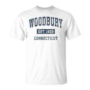 T-Shirt Vintage Sportiva Blu Navy di Woodbury Connecticut CT per Uso Promozionale - Product Image 1