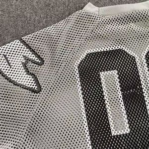 Maillot de football américain vintage surdimensionné de luxe à la mode pour hommes, maillot de football noir vintage en coton et polyester - Product Image 3