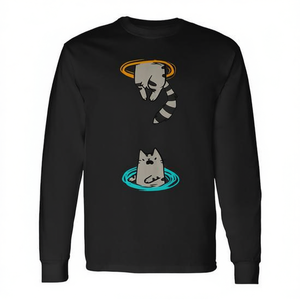 T-shirt à manches longues à thème animalier Portal Cat Video Game, produit promotionnel - Product Image 2