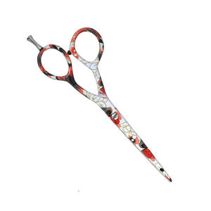 Ciseaux de salon de coiffure enduits de papier de fleur lame tranchante cisaillement de coupe de cheveux de beauté en acier inoxydable allemand - Product Image 3