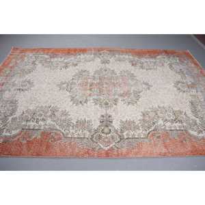 พรมตุรกีวินเทจ ขนาด 6x9.5 ฟุต สีแดง ลายต้นไม้ขนาดใหญ่ ทำจากขนสัตว์ - Product Image 3