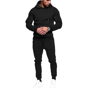 Conjunto de chándal con capucha y Jogger para hombre Conjunto de chándal de mezcla de algodón atlético para hombre - Product Image 2