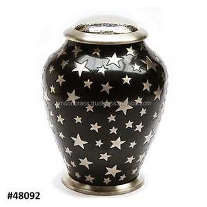 Classic Metal Brass MOP <b>Keepsake</b> Adult Urn Brass Cremation Urn Human <b>Ashes</b> Floral Cremation Urns - Product Image 4