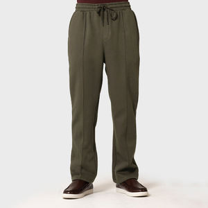 กางเกงจ็อกเกอร์ผู้ชายสีเขียวมะกอก กางเกงวอร์มลำลอง สไตล์ Athleisure ทรงตรง กางเกงแทร็ค แบรนด์ส่วนตัว เสื้อผ้าลำลองสำหรับฤดูหนาว - Product Image 1