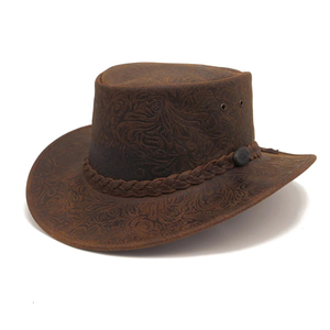 Sombrero de Vaquero de Cuero Casual para Hombre, Ajustable, de Alta Calidad, para Montar a Caballo, con Colores Personalizados y Servicio OEM - Product Image 1