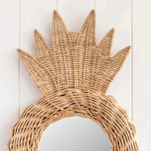 La mejor opción hecha a mano de ratán Natural en forma de piña espejo decoración de pared habitación de bebés y niños diseño personalizado decoración colgante de pared - Product Image 2