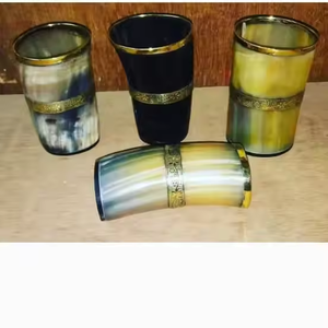 ถ้วยฮอร์นทำมืออุปกรณ์บาร์แบบดั้งเดิมที่ไม่ซ้ำกันสำหรับเครื่องดื่มงานฝีมือตามธรรมชาติโดยงานฝีมือเสี้ยว - Product Image 2