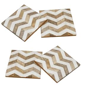 Bulk Supplies Luxury Wood Resin Coaster Good <b>Polished</b> for Best Selling square Round Shape Wood and Resin coaster Best Quality - Product Image 3