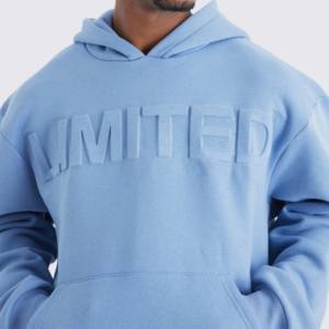 Mejor precio Streetwear 100% algodón pesado Premium Unisex hombres peso pesado 3D en relieve Sudadera con capucha al por mayor hecho Pakistán 2025 - Product Image 2