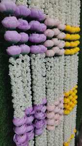 5 Feet Mogra & Peony Flower <b>Garland</b> Bunches for Wedding Backdrop, Haldi Decor, Nikah Partition, Mandap Arch & Porch Decoration - Product Image 6