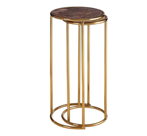 Mesa anidada de Metal con acento de té, mesa anidada de lujo moderna, mesa de centro de Metal redondeada, juego de muebles para sala de estar - Product Image 6