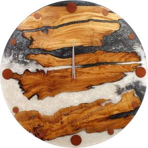 Reloj de Pared de Madera y Resina con Movimiento de Cuarzo de Primera Calidad, Diseño Moderno, Acabados Artísticos para una Decoración Elegante de la Sala de Estar, Venta al por Mayor - Product Image 1