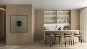 Tùy Chỉnh Sang Trọng Cổ Hạt Gỗ Không Khung Tủ Bếp Với Cửa Kính Chống Ẩm Ăn Cao Cấp Cung Cấp Chất Lượng - Product Image 5