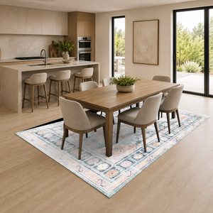 Tapis DEPOT LXDP-0916 – Tapis contemporain abstrait imprimé numériquement, couleur crème ivoire, lavable en machine, en chenille, antidérapant – Vente en gros - Product Image 4