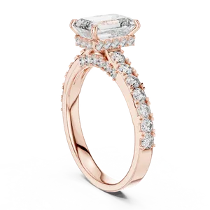 Bague en diamant taille émeraude de luxe avec motif unique pour toutes les occasions - Product Image 3