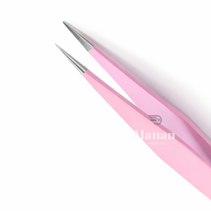 MANAN INSTRUMENTS Professional Stainless Steel <b>Smooth</b> Tip Pink Lash Tweezers Straight Precision Eyelash Extension Isolation <b>Tool</b> - Product Image 2