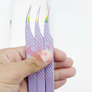 Pinzas Profesionales para Pestañas en Forma de Delfín, Acero Inoxidable, Agarre de Diamante, Punta Curva, Mango Plano Antideslizante, Precisión de 10 mm - Product Image 4