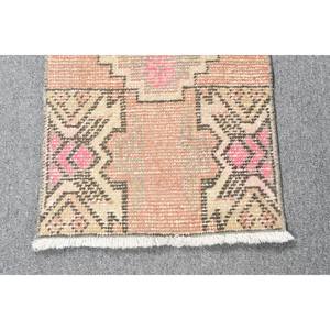 พรมขนแกะตุรกีสีเบจสีชมพู14x29ft วินเทจทำมือพื้นที่ขนาดใหญ่รูปสี่เหลี่ยมผืนผ้าการเย็บปะติดปะต่อกันรูปแบบห้องโถงนามธรรมสำหรับห้องวัยรุ่น - Product Image 3