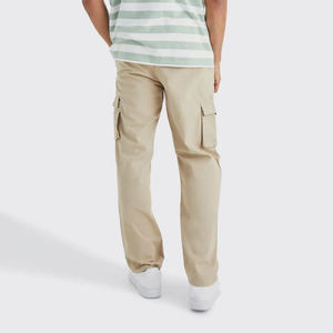 Pantalones de calle de algodón 100% lavados personalizados para hombre, pantalones de lona de cintura media de gran tamaño bordados de alta calidad, bolsillos laterales de carga - Product Image 5