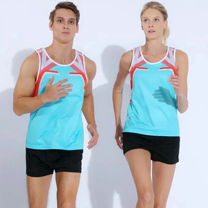 New Arrival 2024 Best Selling <b>Track</b> & Field Uniforms For Unisex 100% Polyester Two Pieces Quick Dry Contrast Color Fabric Sets - Product Image 1