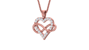 Pendentif Cœur Infini en Or 14 carats et Diamant Naturel pour Femme |   0,37 carats |   Bijoux fins de haute qualité, commandes en gros disponibles - Product Image 2