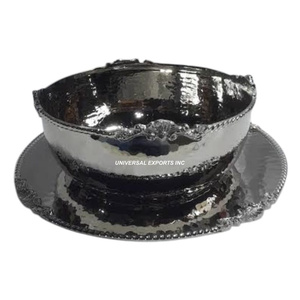 Juego de Dos Tazones de Chocolate de Diseño, Acabado Martillado, Tazón de Chocolate de Metal Nuevo de Lujo - Product Image 4