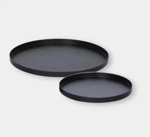 Classic Design Iron Serving <b>Tray</b> Black Powder Coated Eco-Friendly Metal Tabletop Decorative Plate for <b>Food</b> Storage Modern Style - Product Image 4