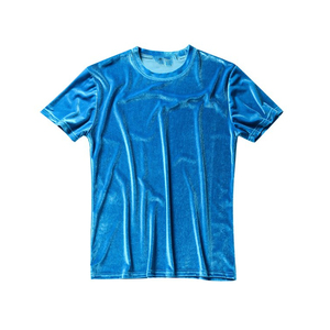 T-shirts à col roulé pour hommes, manches courtes, velours, 100% coton, écologiques, séchage rapide, respirants, unis, vente en gros, OEM personnalisé - Product Image 1