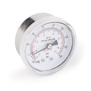 เกจวัดความดันแบบอนาล็อก ตัวเรือนสแตนเลส แบบเกลียวเชื่อมต่อขนาด 1/4 นิ้ว แบบแกน - Product Image 2
