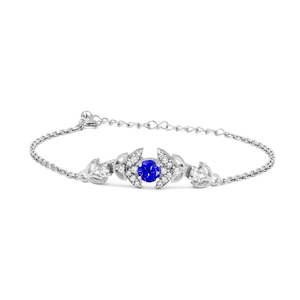 Pulsera y Brazalete de Diamantes Zarkan, Detalles Azules Vibrantes, Plata, Accesorio Elegante y con Estilo - Product Image 1