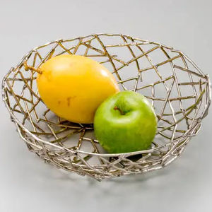Design décoratif en forme de corbeille à fruits Articles ménagers couleur or Conteneur en métal Accessoires de cuisine panier de rangement pour fruits et légumes - Product Image 1